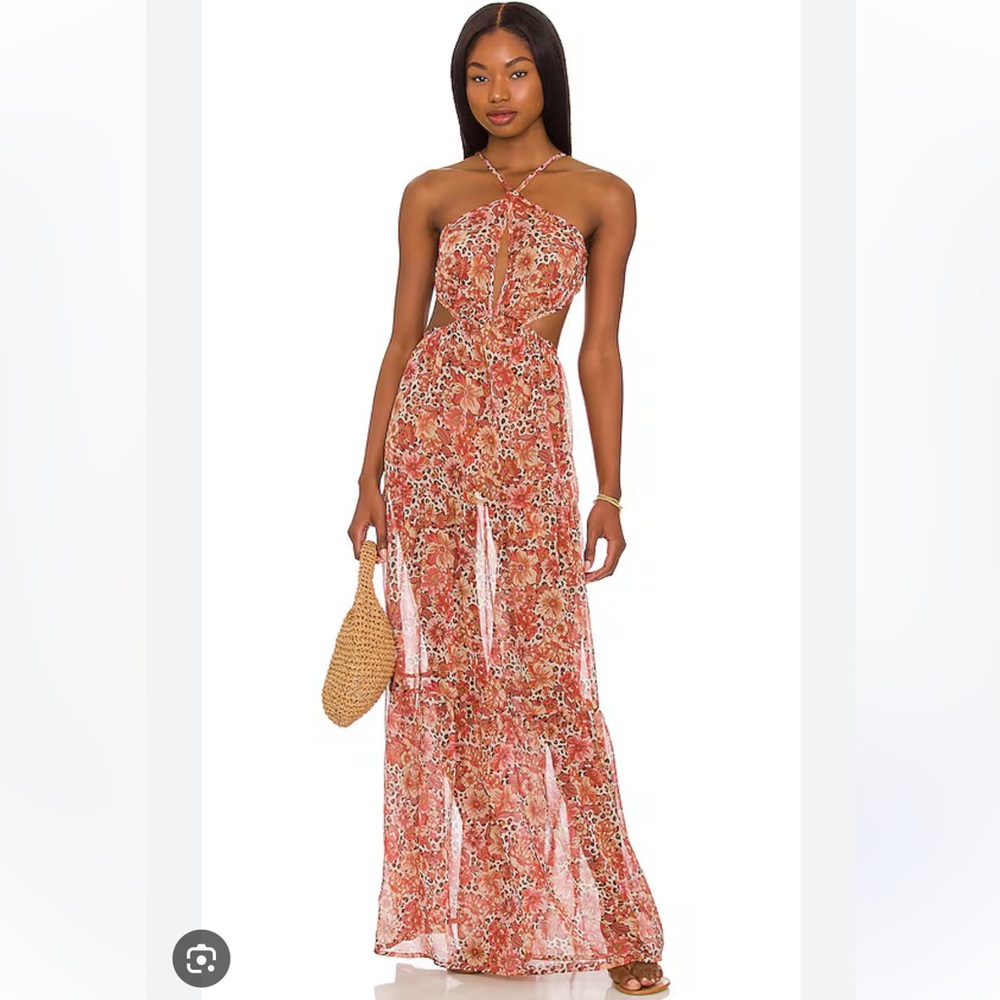 Tierra Maxi Dress
Color: Peach Leopard Floral
